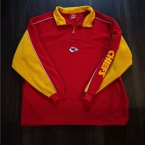 VTG Y2K KANSAS CITY CHIEFS ADULT NFL 1/4-ZIP FLEECE PULLOVER L
